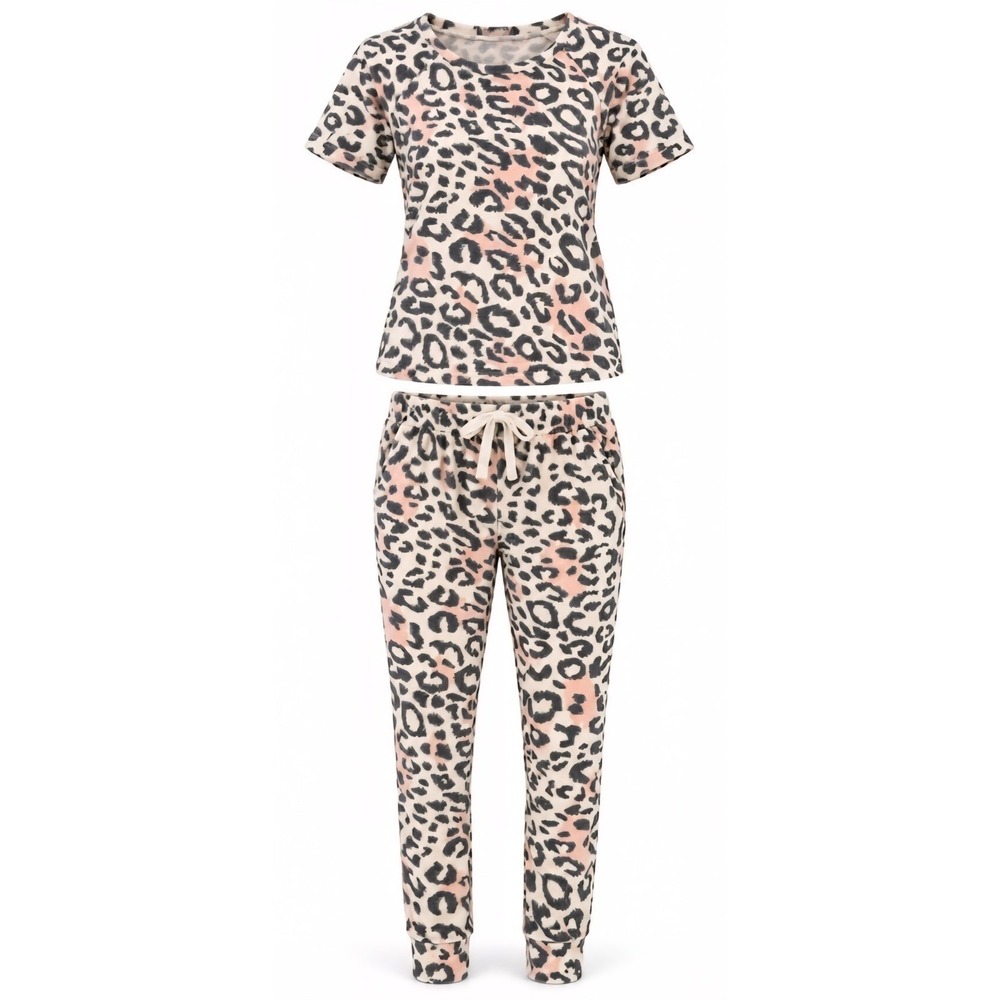 Lark + Grey Leopard Print 2-Piece Pajama Set | New With Tags